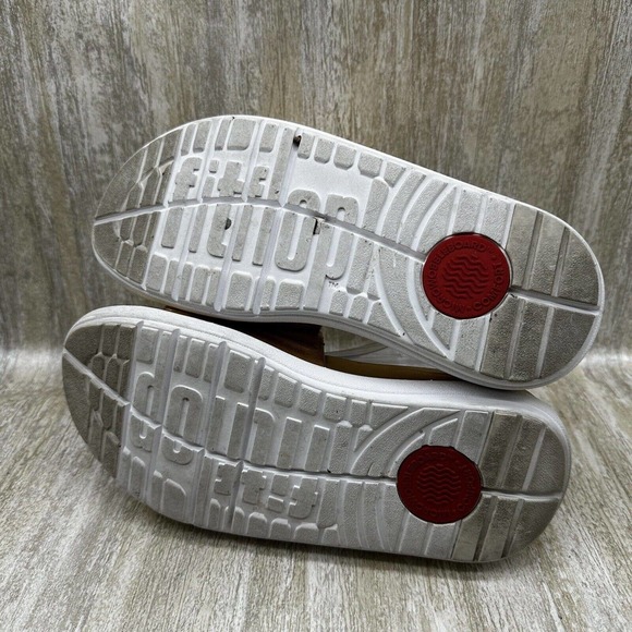 FitFlop Luxe Loosh Slide Sandals Womens‎ 8 Metallic Gold Leather Slip On Shoes - Picture 8 of 12